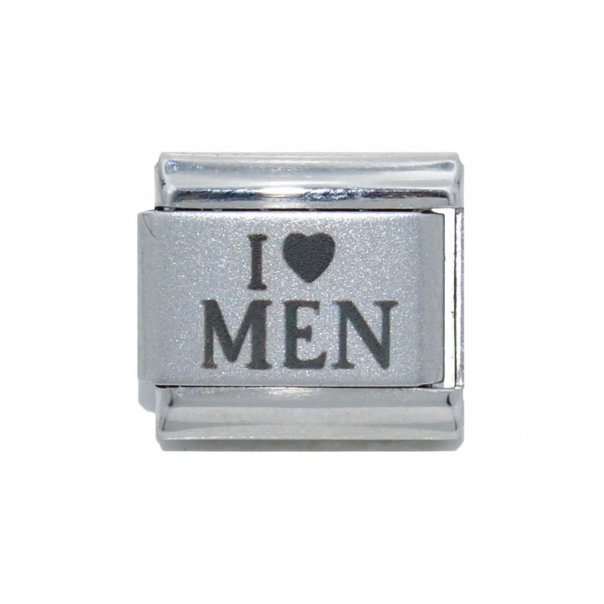 I love men - 9mm Laser Italian charm - Click Image to Close