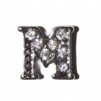 M Letter with stones - floating locket charm