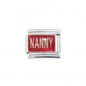 Nanny red sparkly - enamel 9mm Italian charm