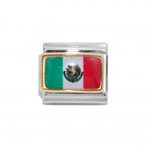 Flag - Mexico photo enamel 9mm Italian charm