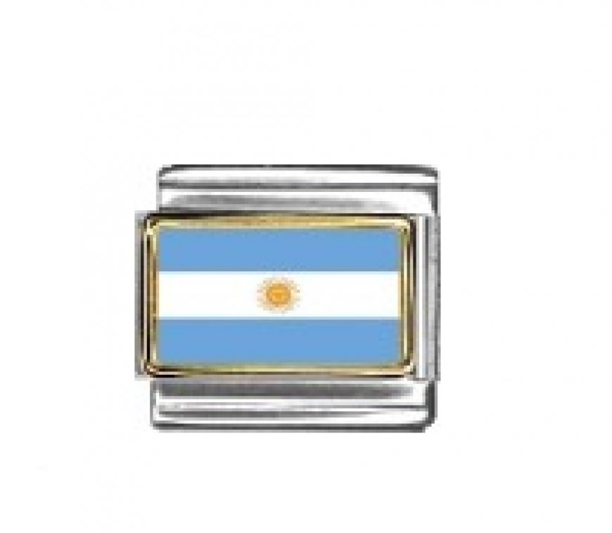 Flag - Argentina photo enamel 9mm Italian charm - Click Image to Close