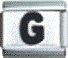 Letter G black - 9mm Italian charm - Click Image to Close