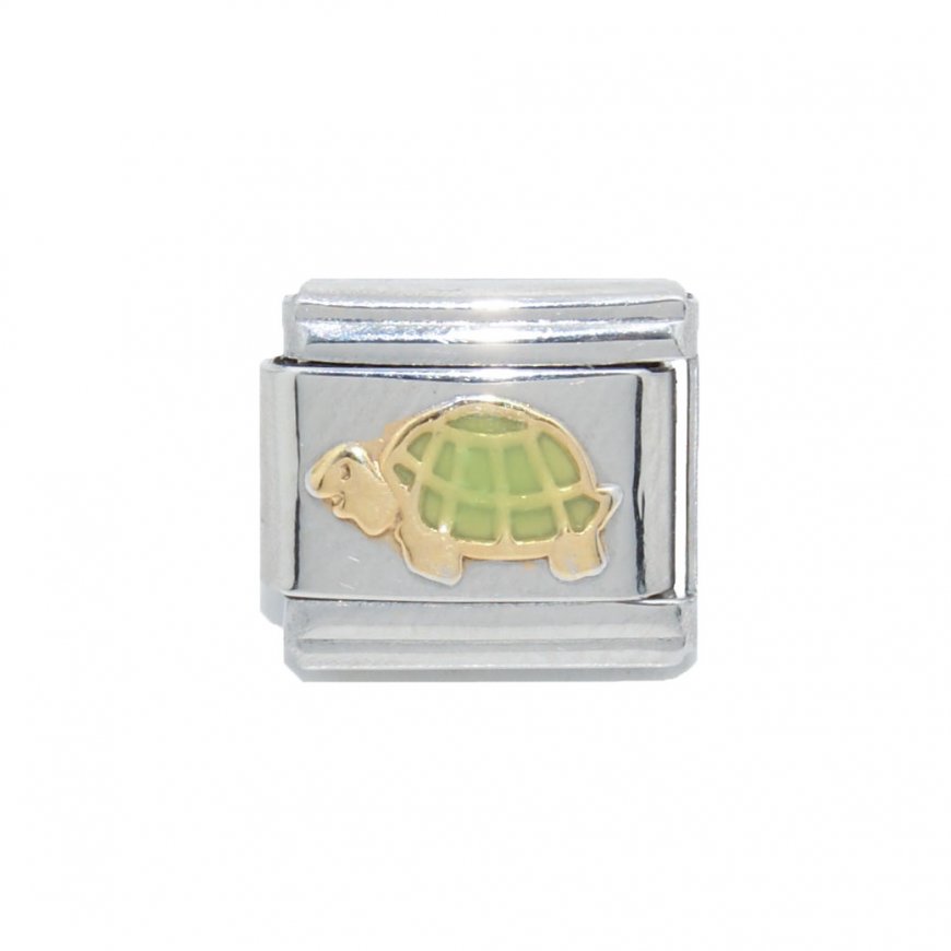 Tortoise (a) - 9mm Enamel Italian Charm - Click Image to Close