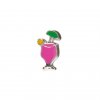 Pink cocktail glass with green umbrella 9mm floating charm