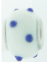 EB353 - White bead with blue dots