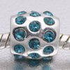 EB409- Silver plated bead with blue stones