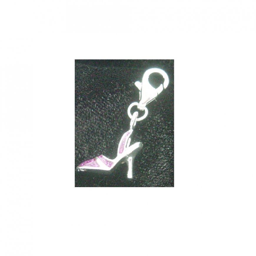 Pink Sparkly Shoe- clip on charm fits Thomas Sabo Style - Click Image to Close