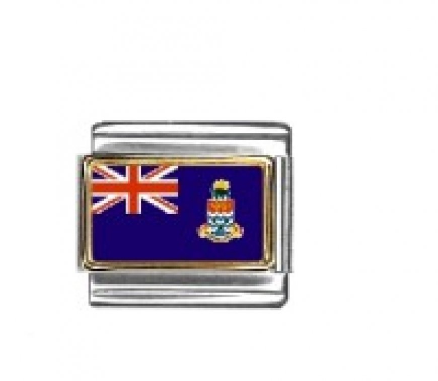 Flag - Cayman Islands photo enamel 9mm Italian charm - Click Image to Close