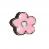 Pink and white flower 7mm floating locket charm