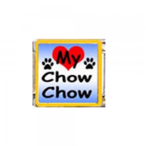 Love my Chow Chow - dog - enamel 9mm Italian charm