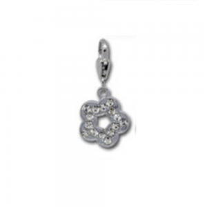 Rhinestone flower clip on charm fits thomas sabo Style Bracelet