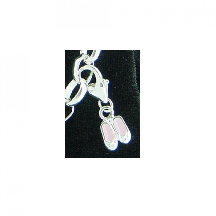 Pink ballet shoes - Clip on charm fits Thomas Sabo style - Click Image to Close