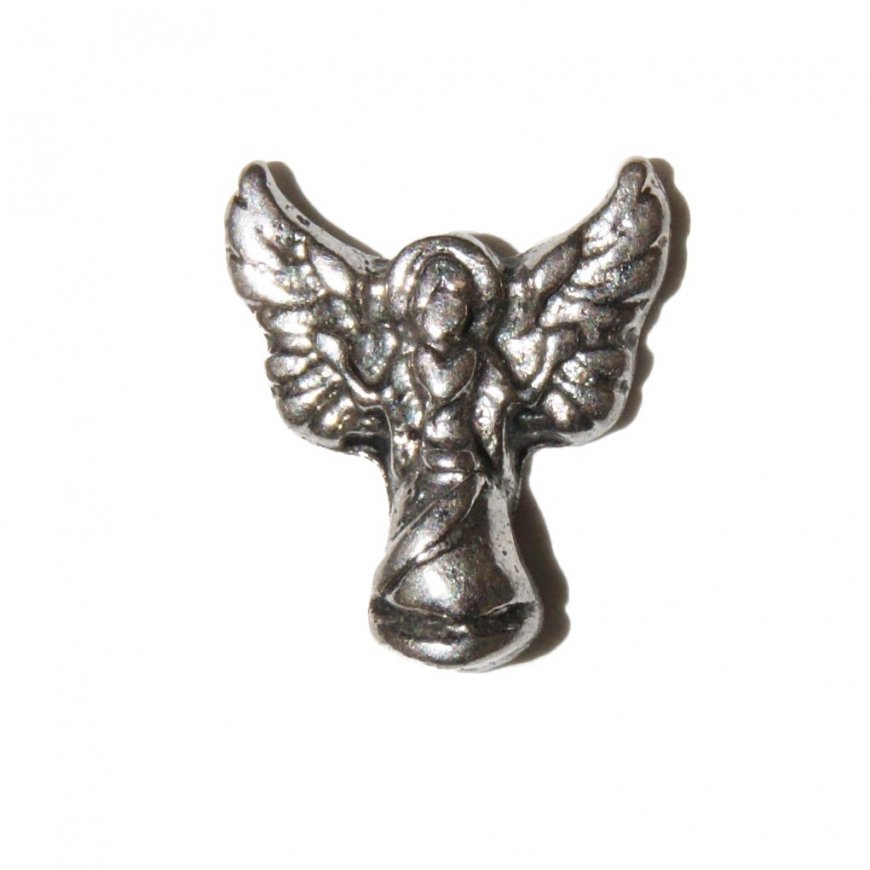 Angel silvertone 8mm floating locket charm - Click Image to Close