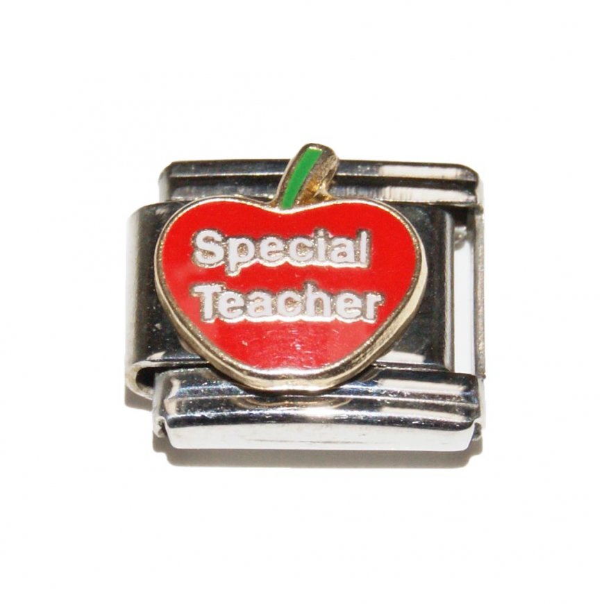 Special Teacher apple - 9mm enamel Italian charm - Click Image to Close