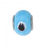 EB40 - Glass bead - Turquoise, black and white - European bead