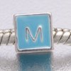 Blue Letter M - fits European bead bracelets