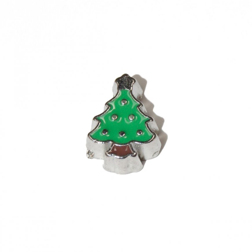 Christmas Tree 8mm floating locket charm - Click Image to Close