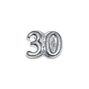 30 silvertone birthday 10mm floating charm - Click Image to Close