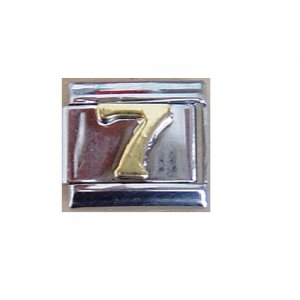 Gold coloured number 7 - 9mm Italian charm