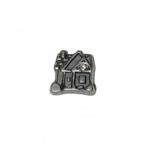 House with stone 8mm floating locket charm