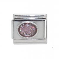 Sparkly Oval - October 9mm Italian charm