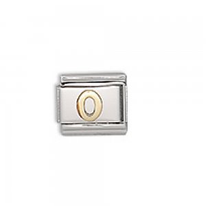 Gold number 0 - 9mm Italian charm