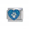 Sparkly Heart with Pawprint - September 9mm Italian charm