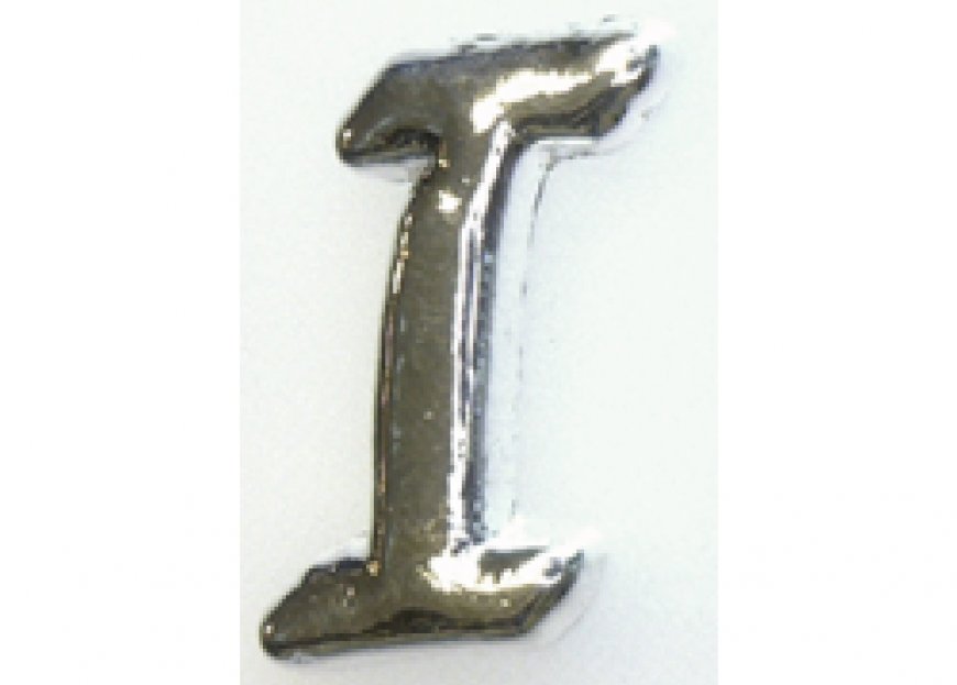 Silvertone flat letter I - floating memory locket charm - Click Image to Close