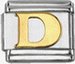 Gold soldered letter - D - 9mm Italian charm