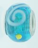 EB239 - Blue bead with white swirls and yellow dots