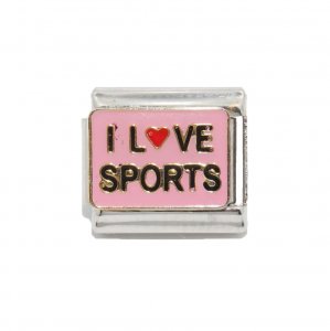 I love sports - Pink enamel 9mm Italian charm