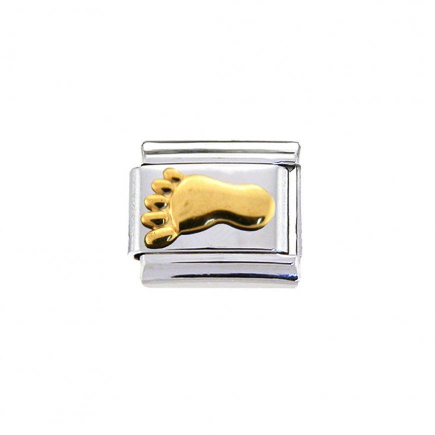 Gold baby foot - 9mm classic Italian charm - Click Image to Close