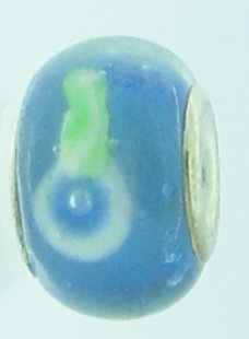 EB228 - Blue bead with green and blue - Click Image to Close