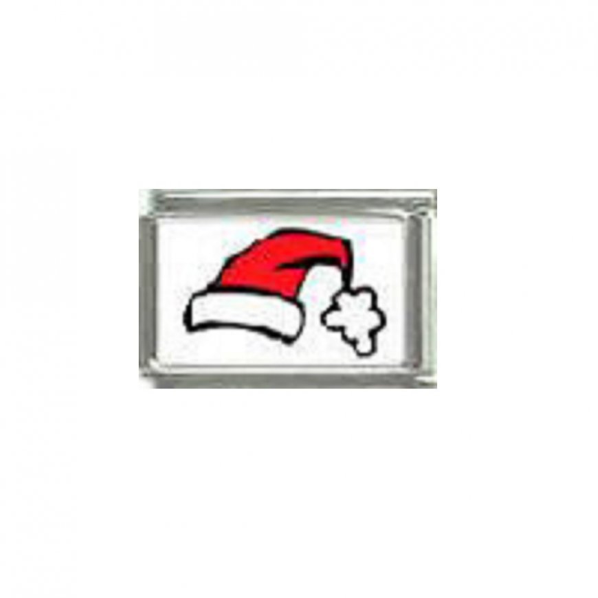 Christmas (av) - Santa's Hat 9mm Italian Charm - Click Image to Close