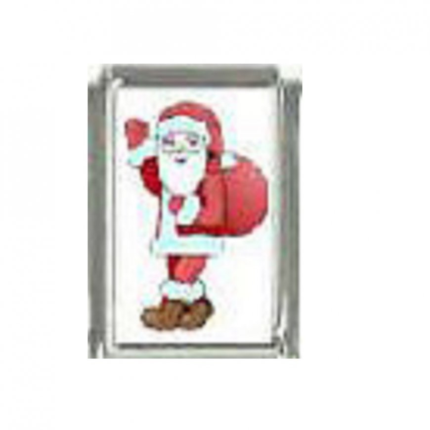 Christmas (an) - Santa 9mm Italian Charm - Click Image to Close