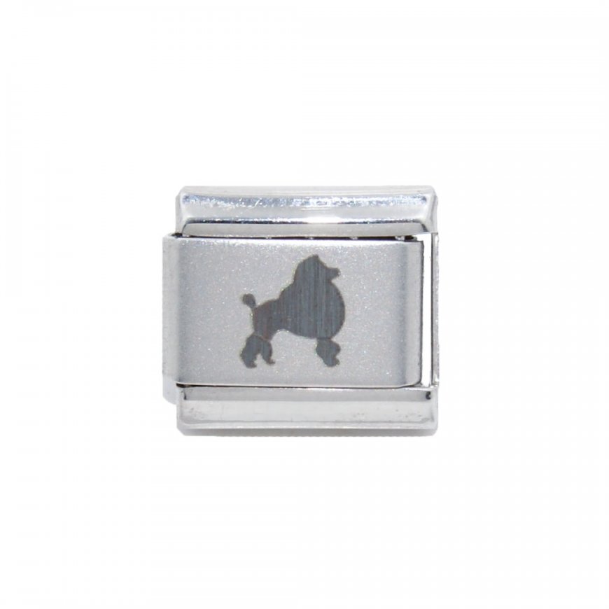 Poodle dog - 9mm Laser Italian charm - Click Image to Close