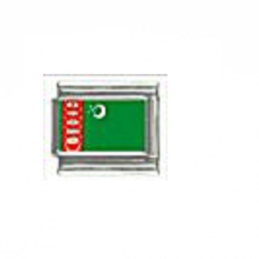 Flag - Turkmenistan photo 9mm Italian charm - Click Image to Close