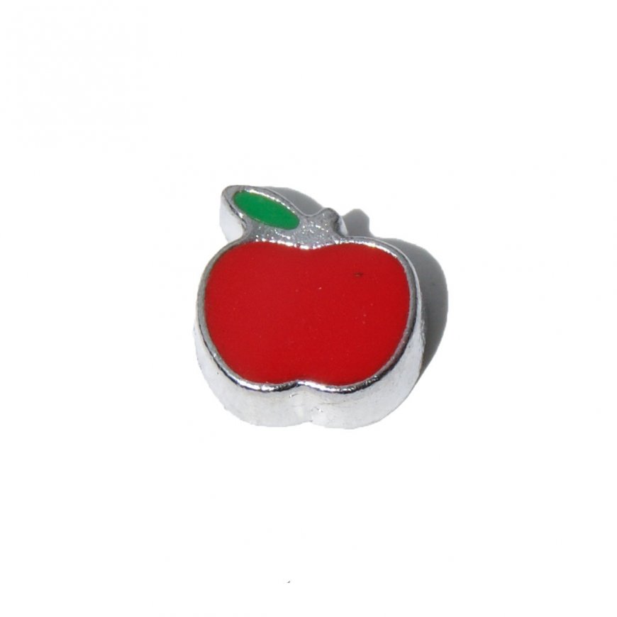 Red Apple 6mm floating locket charm - Click Image to Close