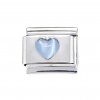 Blue pearl heart - 9mm Italian Charm