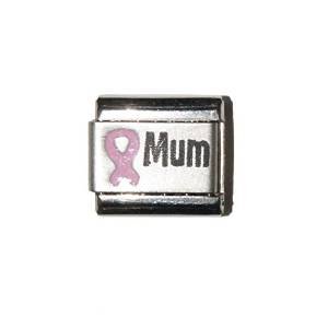 Mum with Breast Cancer Ribbon 9mm Italian charm - Click Image to Close