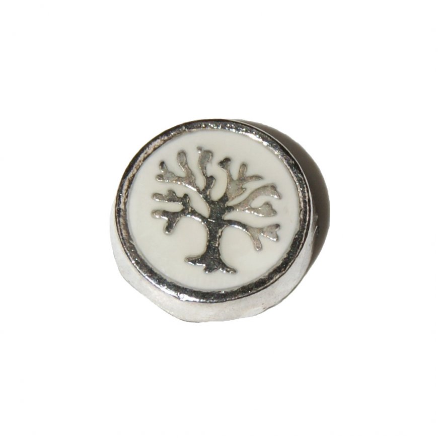 Family tree on white background 7mm floating locket charm - Click Image to Close