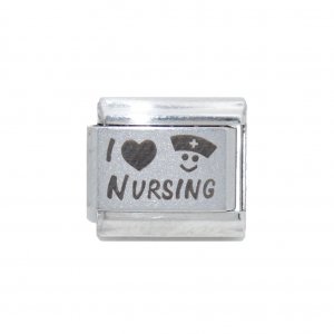 I love nursing - 9mm plain Laser Italian Charm