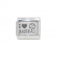 I Love Baseball - 9mm plain Laser Italian Charm