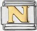 Gold soldered letter - N - 9mm Italian charm - Click Image to Close