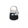 EB15 - Black and silvertone handbag - European bead charm