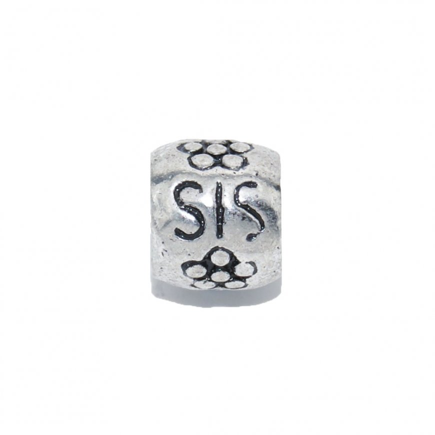 EB23 - Sis silvertone bead - European bead charm - Click Image to Close