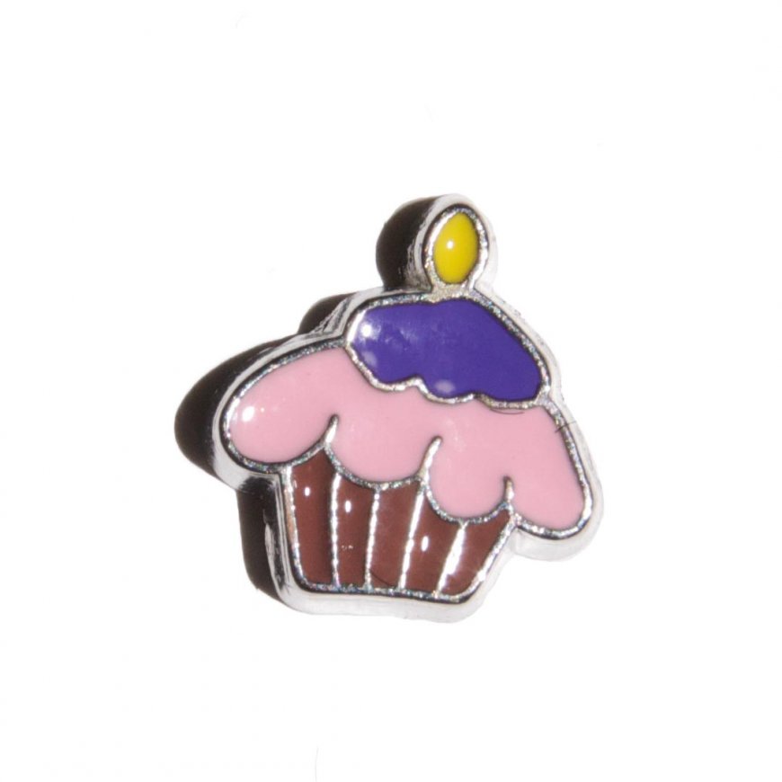 Cupcake 7mm floating locket charm - Click Image to Close