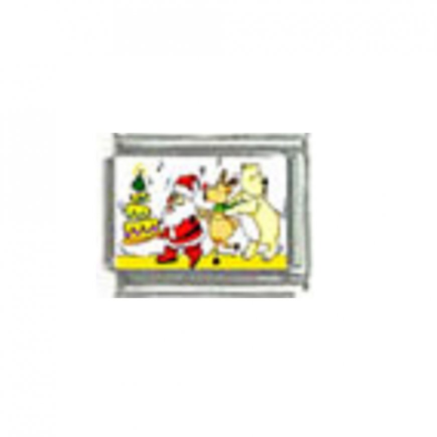 New Christmas (i) - Father Christmas 9mm Italian Charm - Click Image to Close