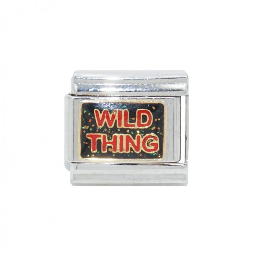 Wild Thing - sparkly enamel 9mm Italian charm - Click Image to Close