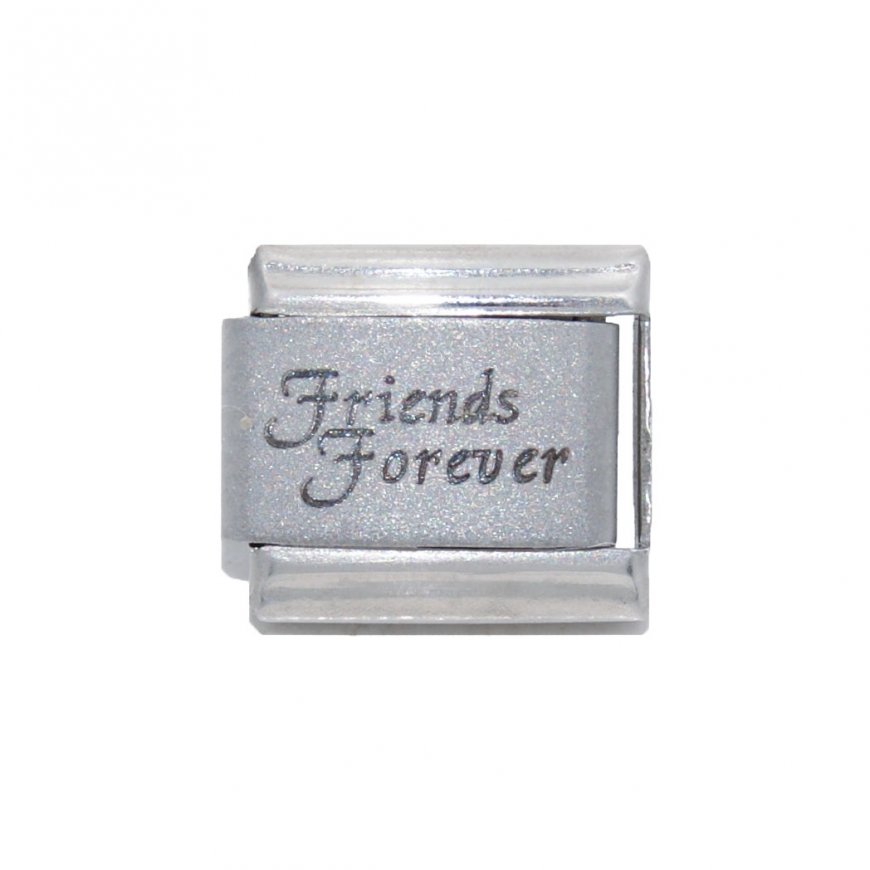 Friends forever (b) - plain laser Italian charm - Click Image to Close
